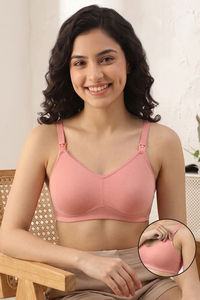 Zivame Double Layered Regular Wired 3/4th Coverage Natural Lift Nursing Bra - Powder Pink — thumbnail 1